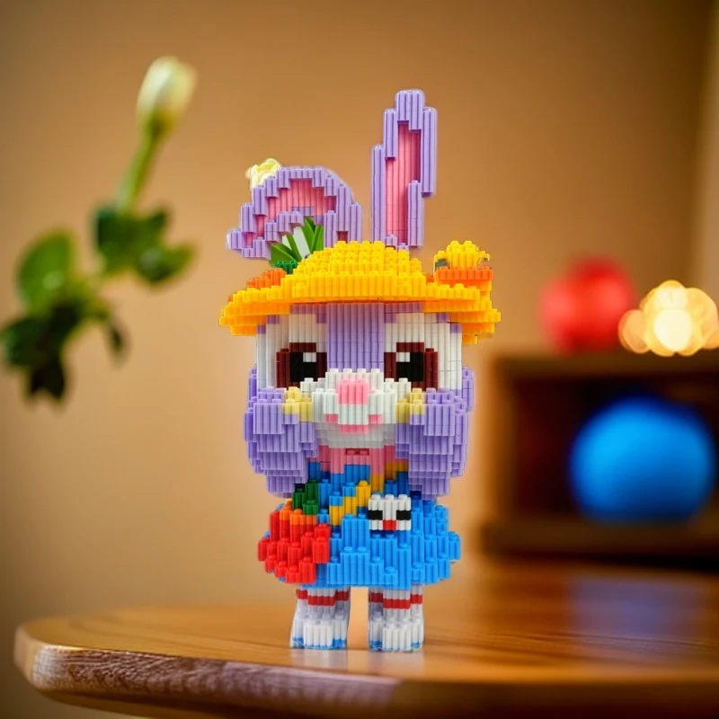 QXPL大号背包小兔子套装颗粒积木益智拼装玩具新年礼物