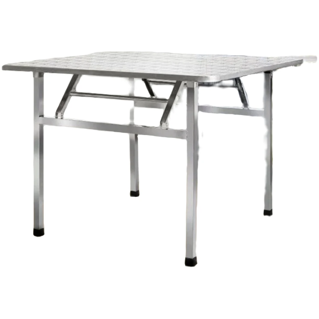 【1米*1米】不锈钢连体折叠方桌八仙桌简约方便 。