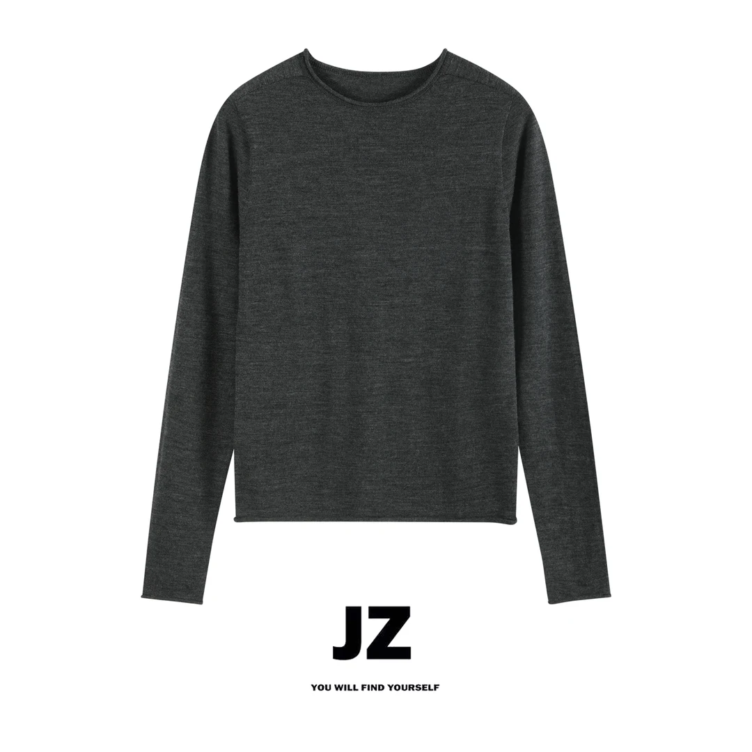 JZ SO MUCH【小羊baby无缝毛衫】秋冬卷边简约百搭亲肤无缝羊绒毛衣