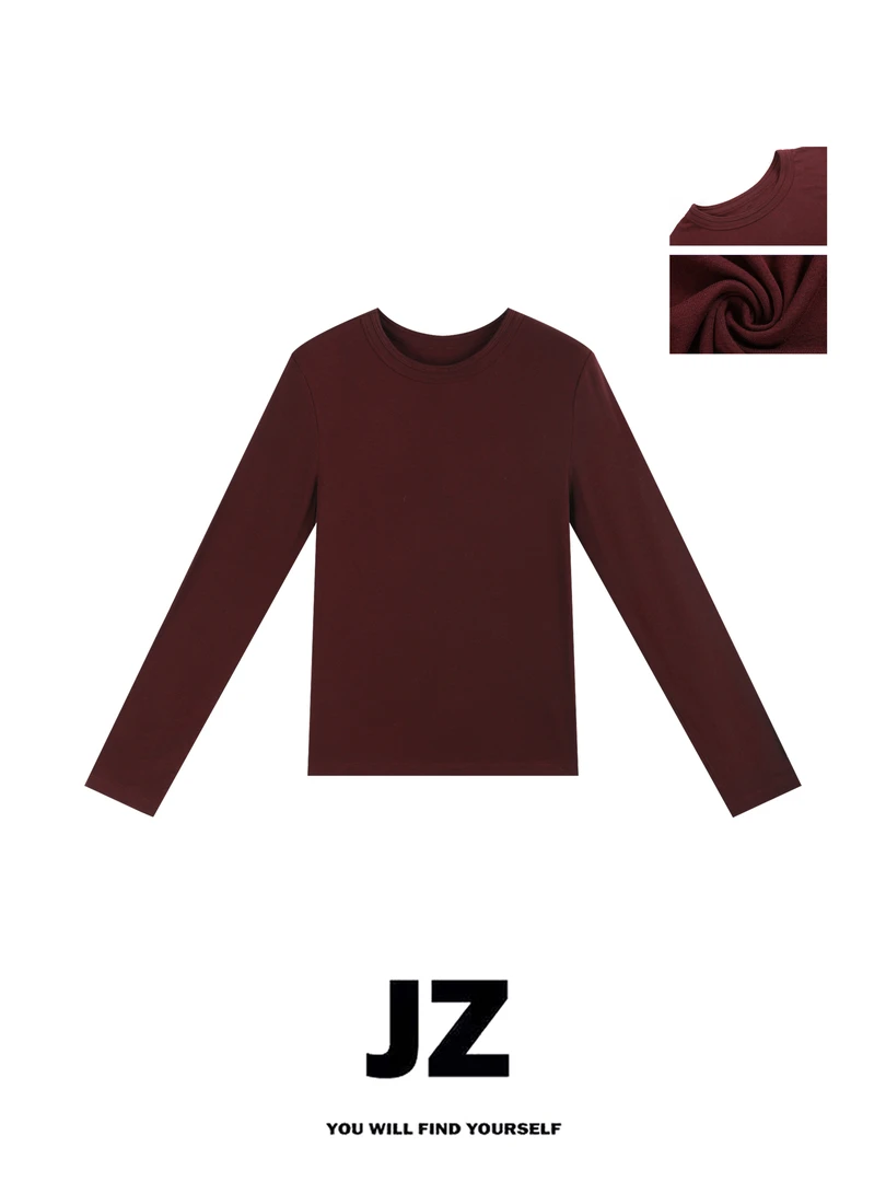 JZ SO MUCH【2.0天丝羊毛百搭神器】秋冬简约休闲百搭圆领打底T恤