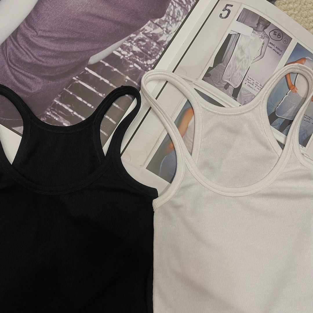 JZ SO MUCH【爷爷款背心】纯色针织修身运动美背休闲打底背心上衣