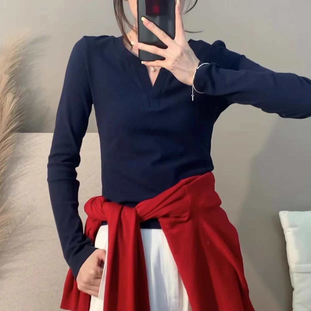 【阿凯自制】HF 6959 “优雅弧度”秋款半开领长袖正肩上衣（衣长50）