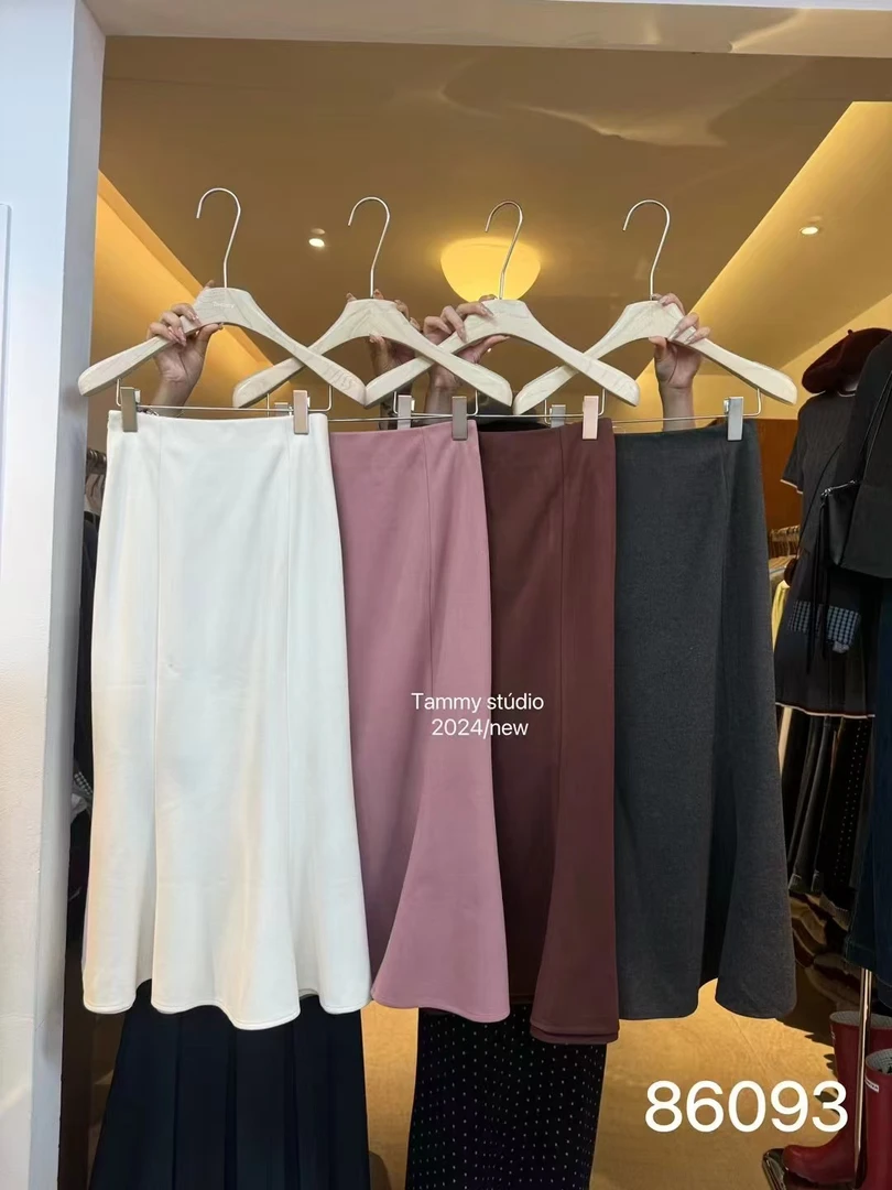 86093# 毛呢鱼尾裙（裙长82）泰蜜 9.29