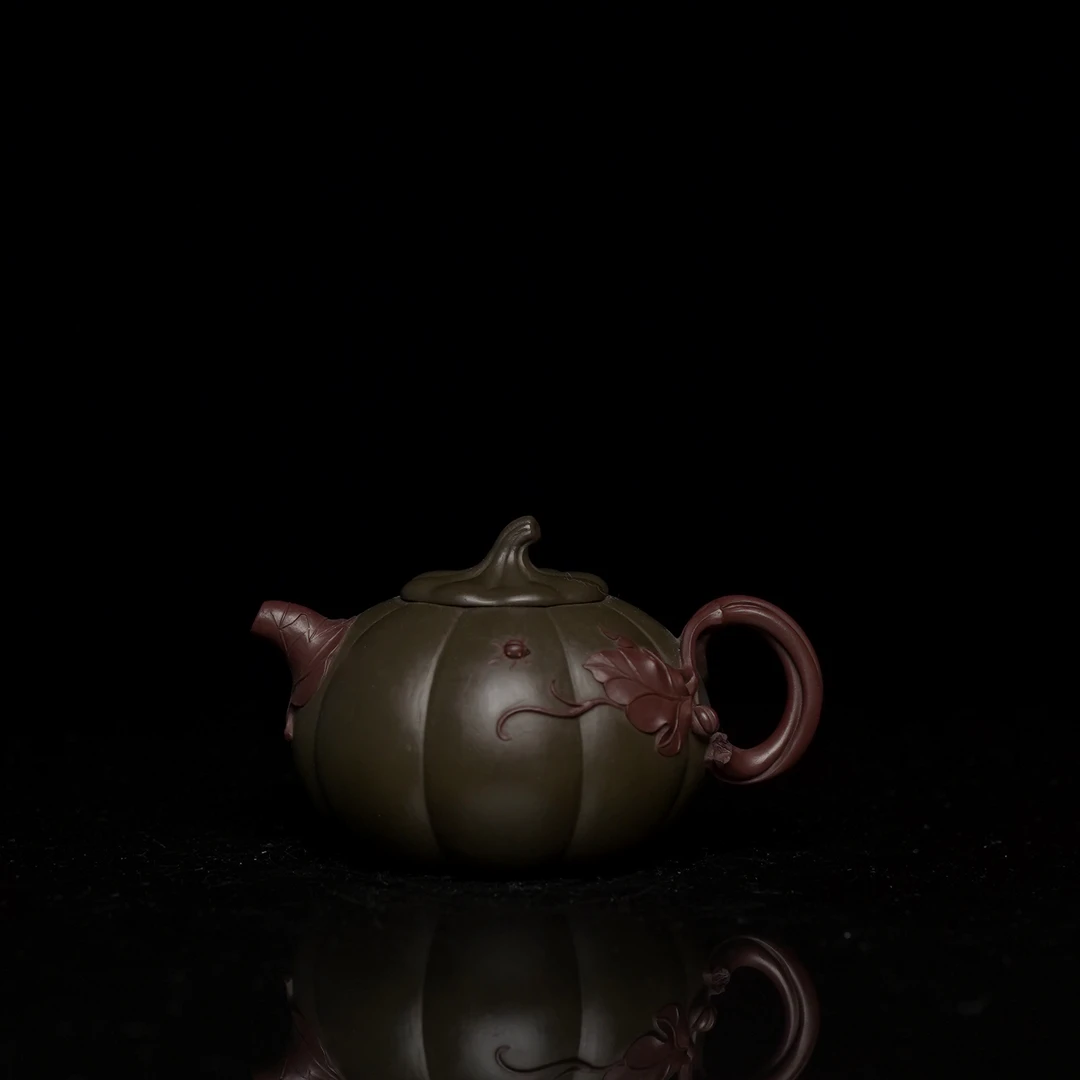 【心瓜（紫泥粉浆）】青年大拍陶手 朱浩 全手工制 紫砂壶 家用茶具