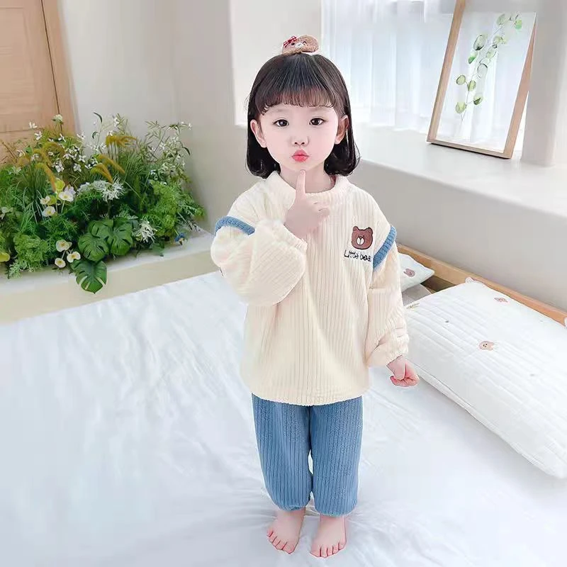 （1661）儿童时尚洋气加绒套装