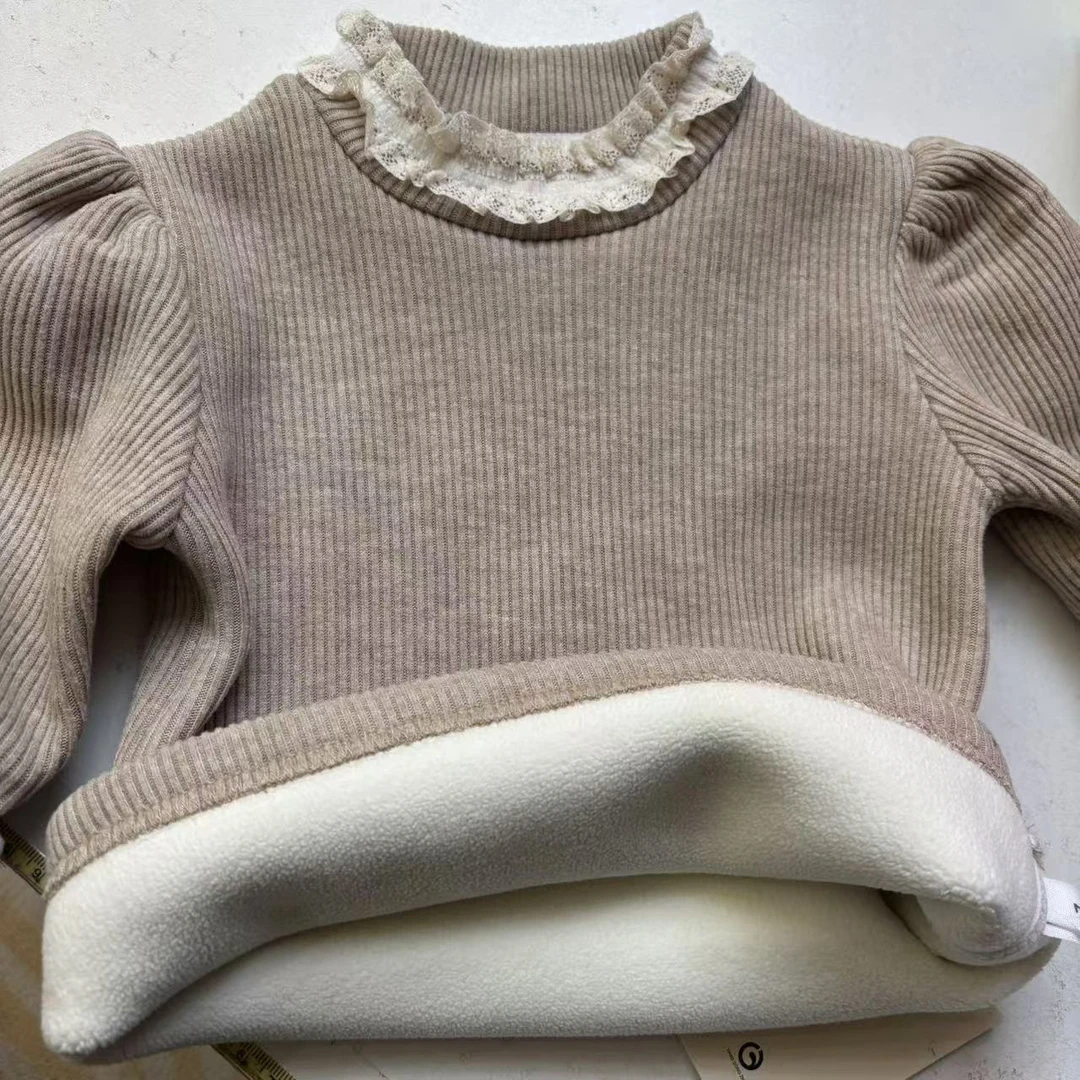 （24723）女童时尚洋气加绒打底衫