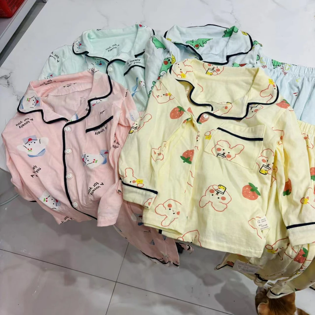 （686）儿童满印卡通图案家居服套装（分颜色，图案不分）（143-146）