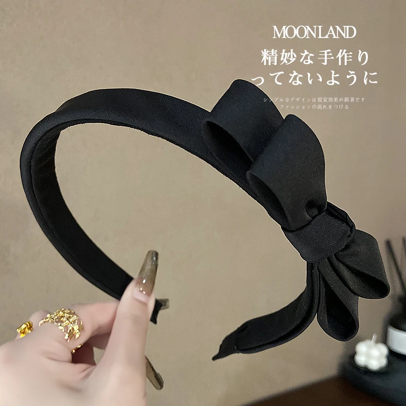 韩版简约双层蝴蝶结发箍大气时尚外出百搭高颅顶减龄头箍发卡发饰