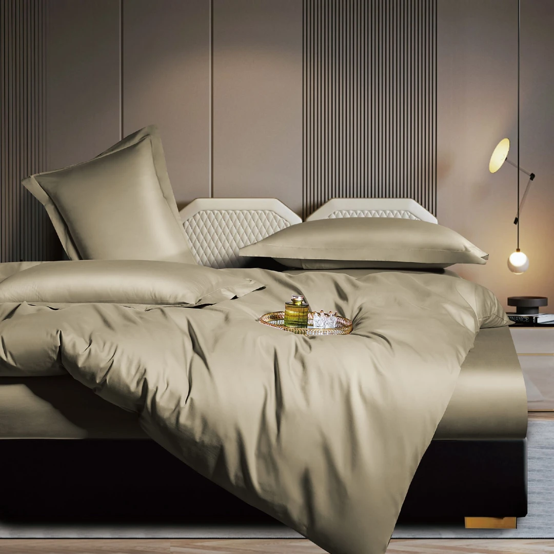 A类母婴级全棉贡缎新疆长绒棉四件套轻奢简约纯色丝滑