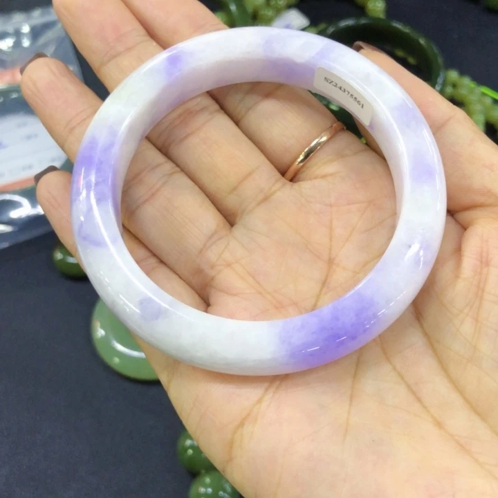 翡翠手镯未镶嵌精品翡翠紫罗兰手镯