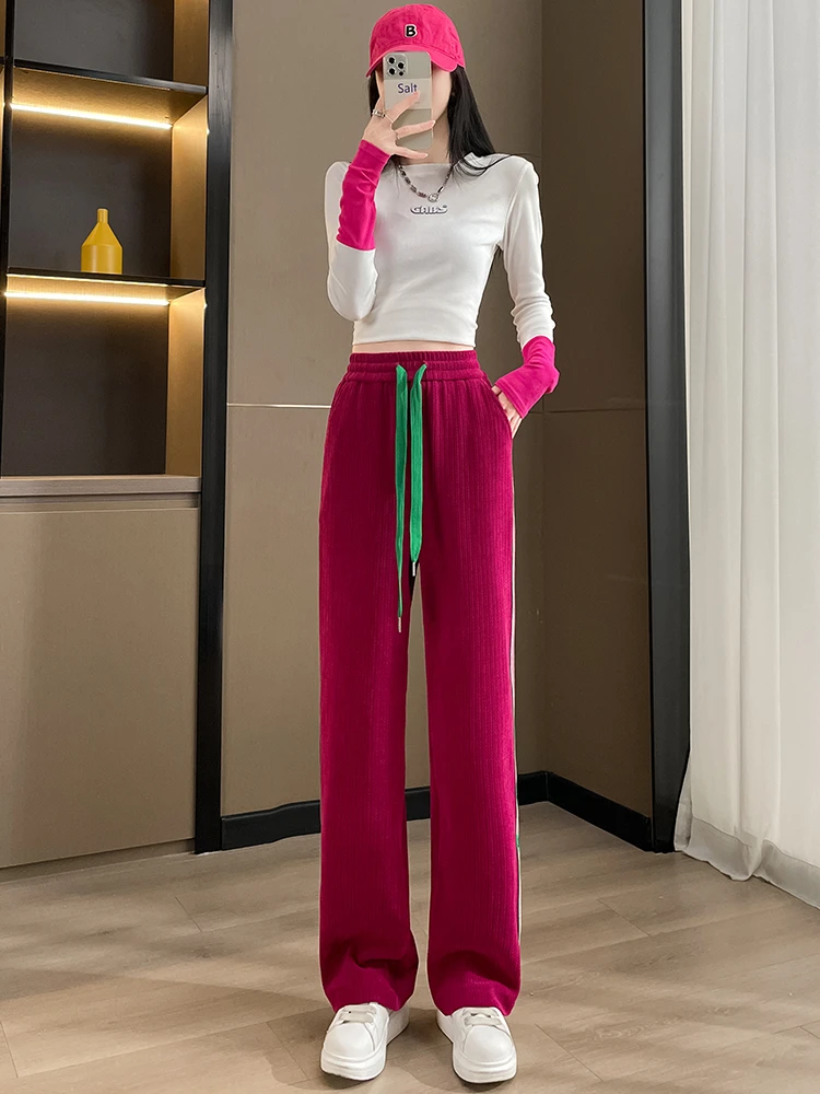 ybl2215秋阔腿裤高腰弹力时尚休闲运动小个子炸款爆款新款式直筒