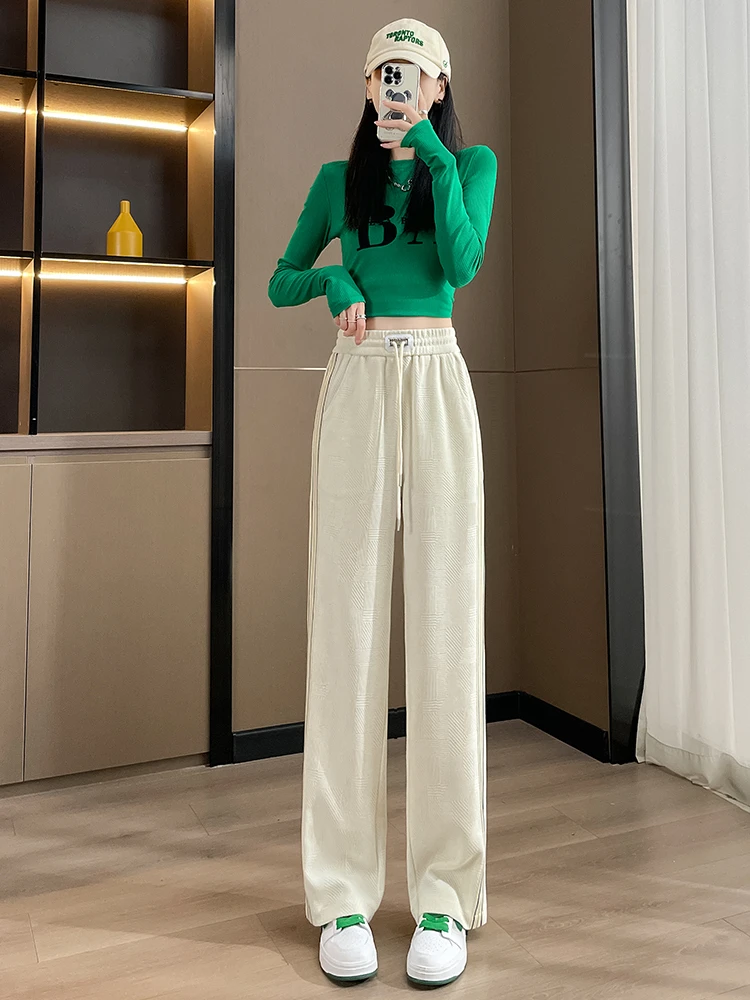 2218秋冬阔腿裤小个子高腰弹力时尚休闲炸款百搭抗皱垂感爆款显瘦