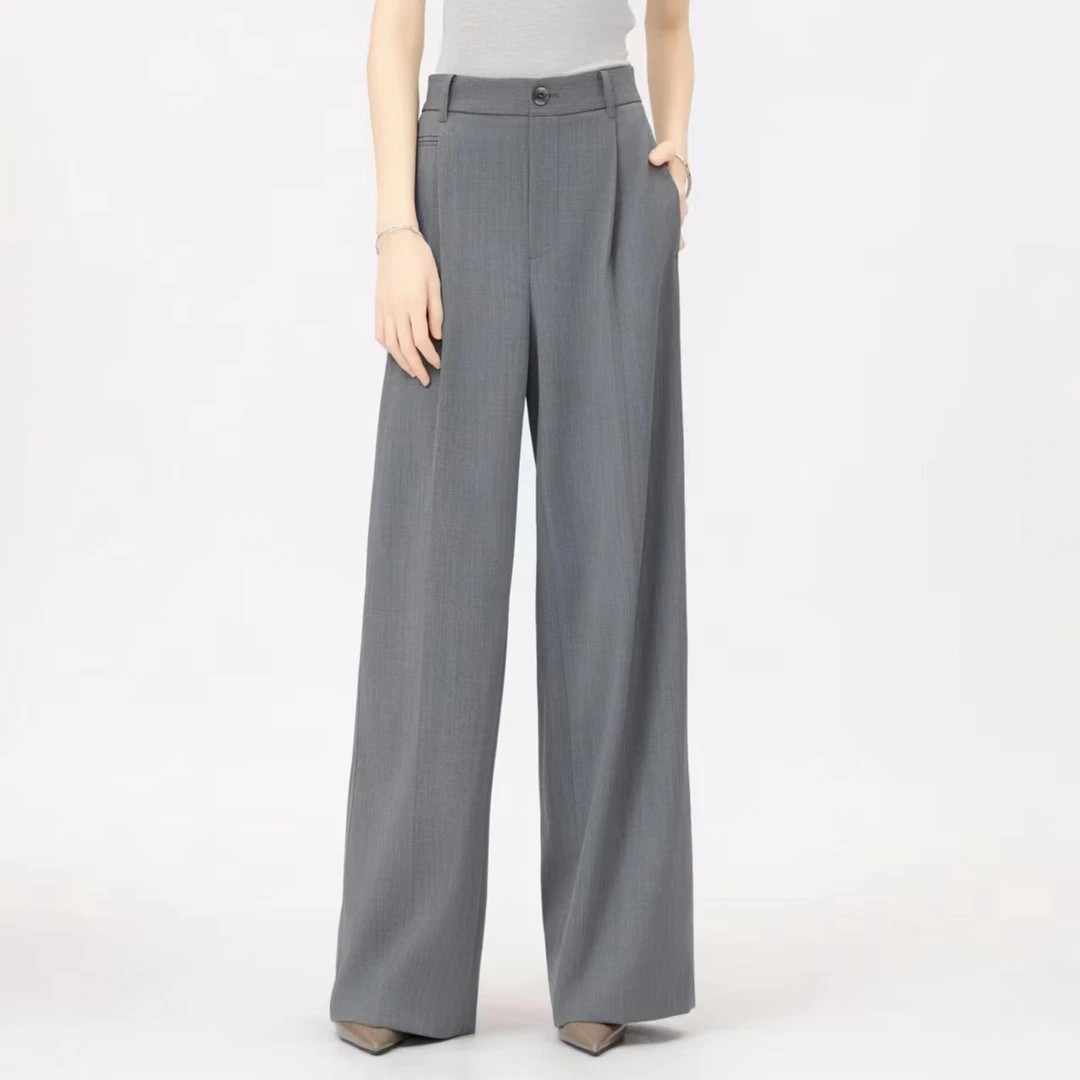 【商场同款 】高腰直筒阔腿裤垂感百搭显瘦时尚宽松休闲裤女5100649