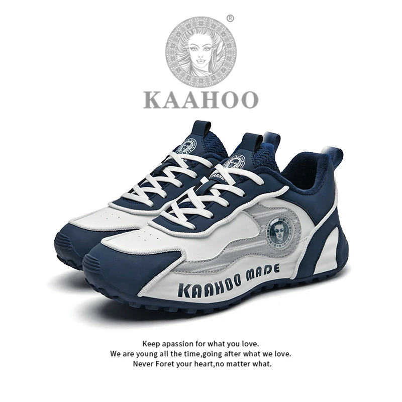 KAAHOO男生运动鞋私制轻奢手工包底鞋时尚休闲百搭高端运动鞋