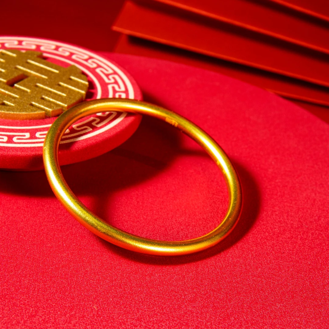 足银手镯 【包金工艺】经典简约百搭实心古法素圈女款百搭磨砂素款