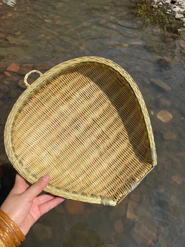 竹编洗菜沥水篮 馒头筐 水果篮，健康环保美观，家用精美