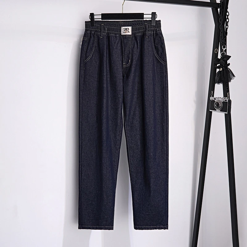 【岩心】大码女装300斤时尚高腰显瘦休闲宽松显瘦牛仔裤3376
