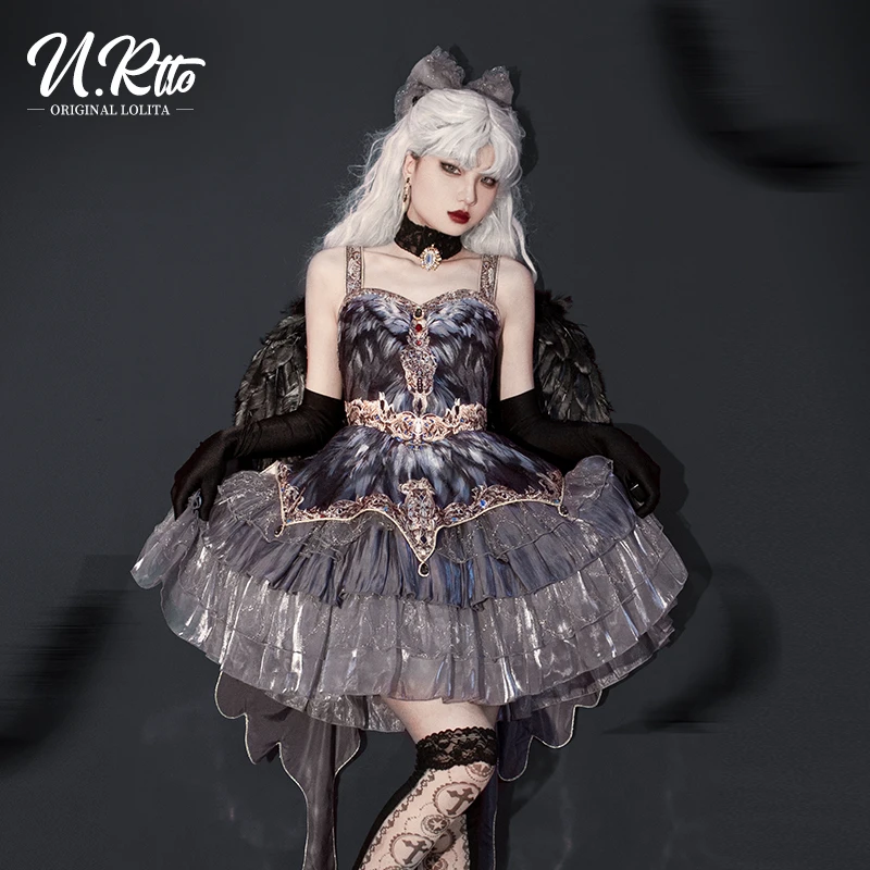 urtto原创天鹅舞曲灰羽Lolita洋装春夏优雅洛丽塔连衣裙