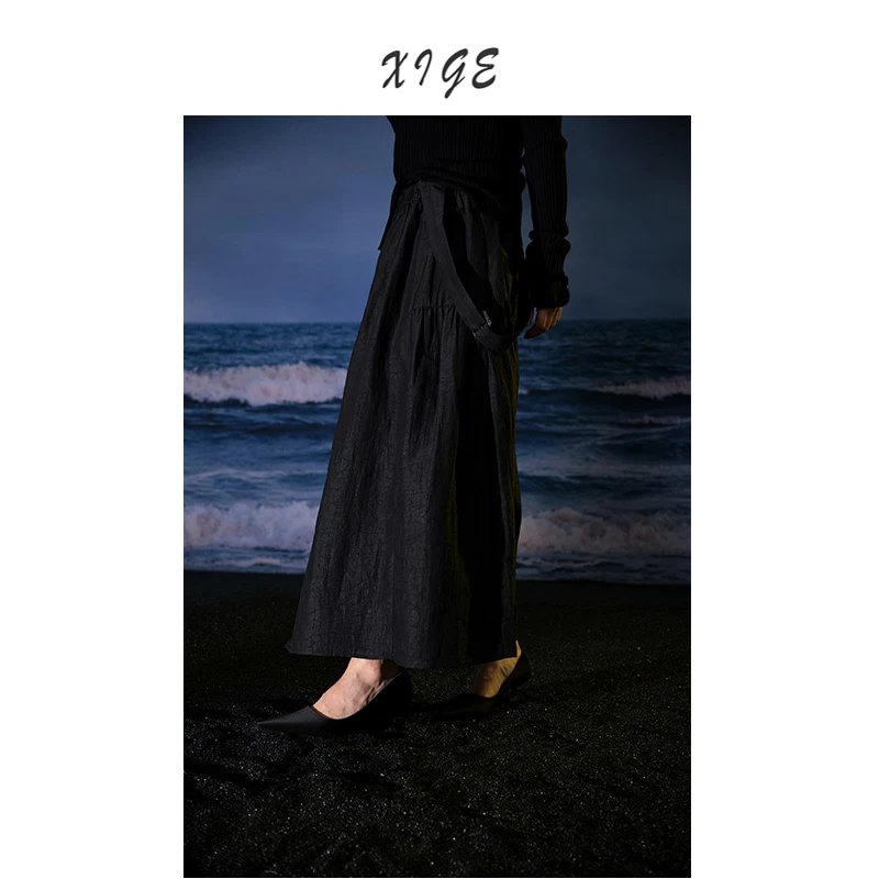 【玩味】女士香云纱背带身裙 7178