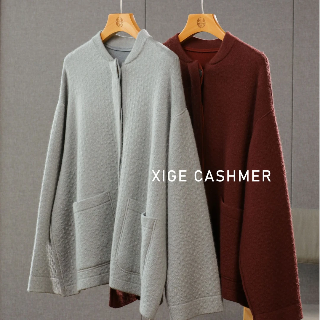 满配白霜【闲云】喜歌羊绒 100山羊绒材质 女士羊绒开衫 7230