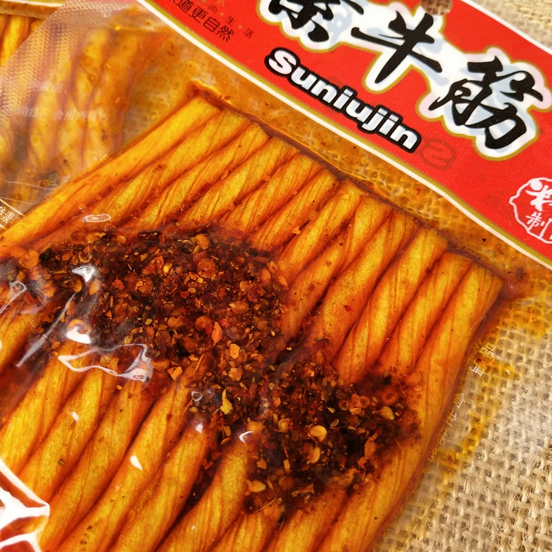 （强烈推荐）好俊杰素牛筋辣条40gx10袋童年怀旧小零食辣片辣卷面