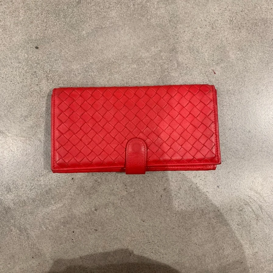 95新 BOTTEGA VENETA/葆蝶家 橘红钱包633 8371