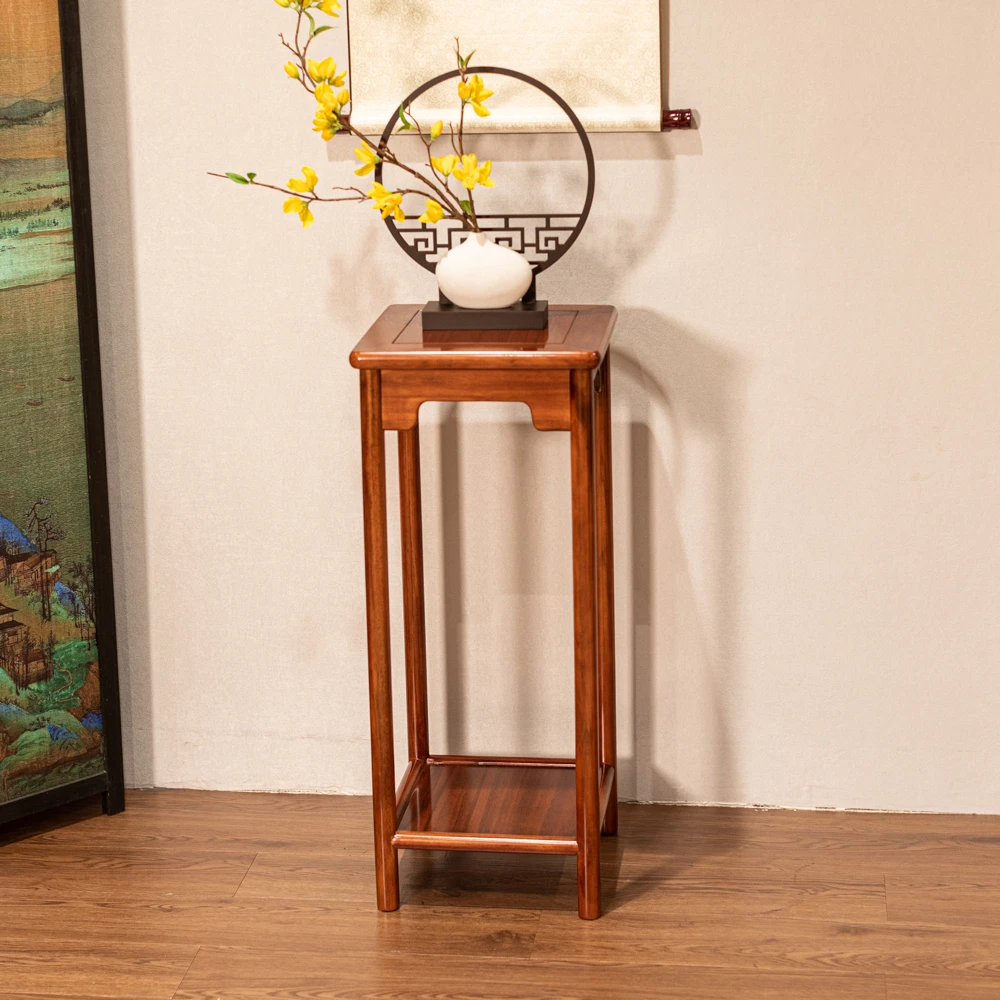 80高花架全榫卯免安装无螺丝枪钉原木实木古典家用客厅落地