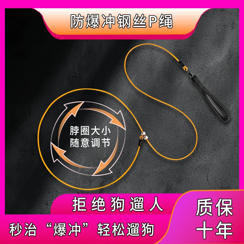 p绳狗狗训练绳小狗牵引绳防爆冲防咬断大型犬小型犬p链狗链咬不烂