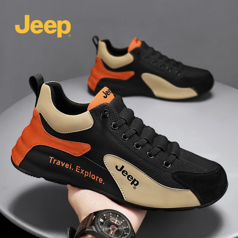 JEEP/吉普男鞋2024秋季新款户外休闲百搭老爹鞋男士运动跑步鞋