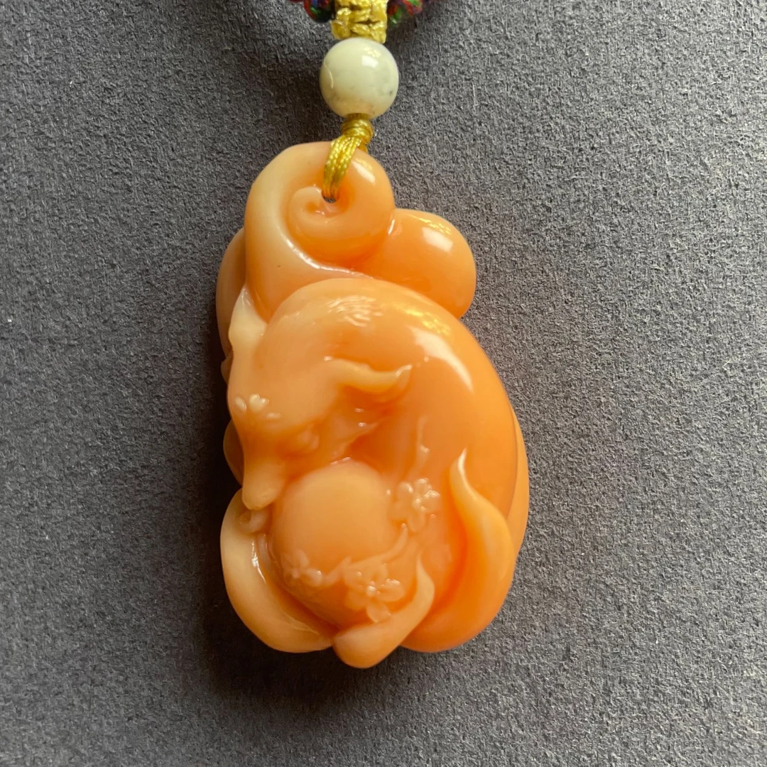 非金属珐琅吊坠 粉色 九尾 吊坠