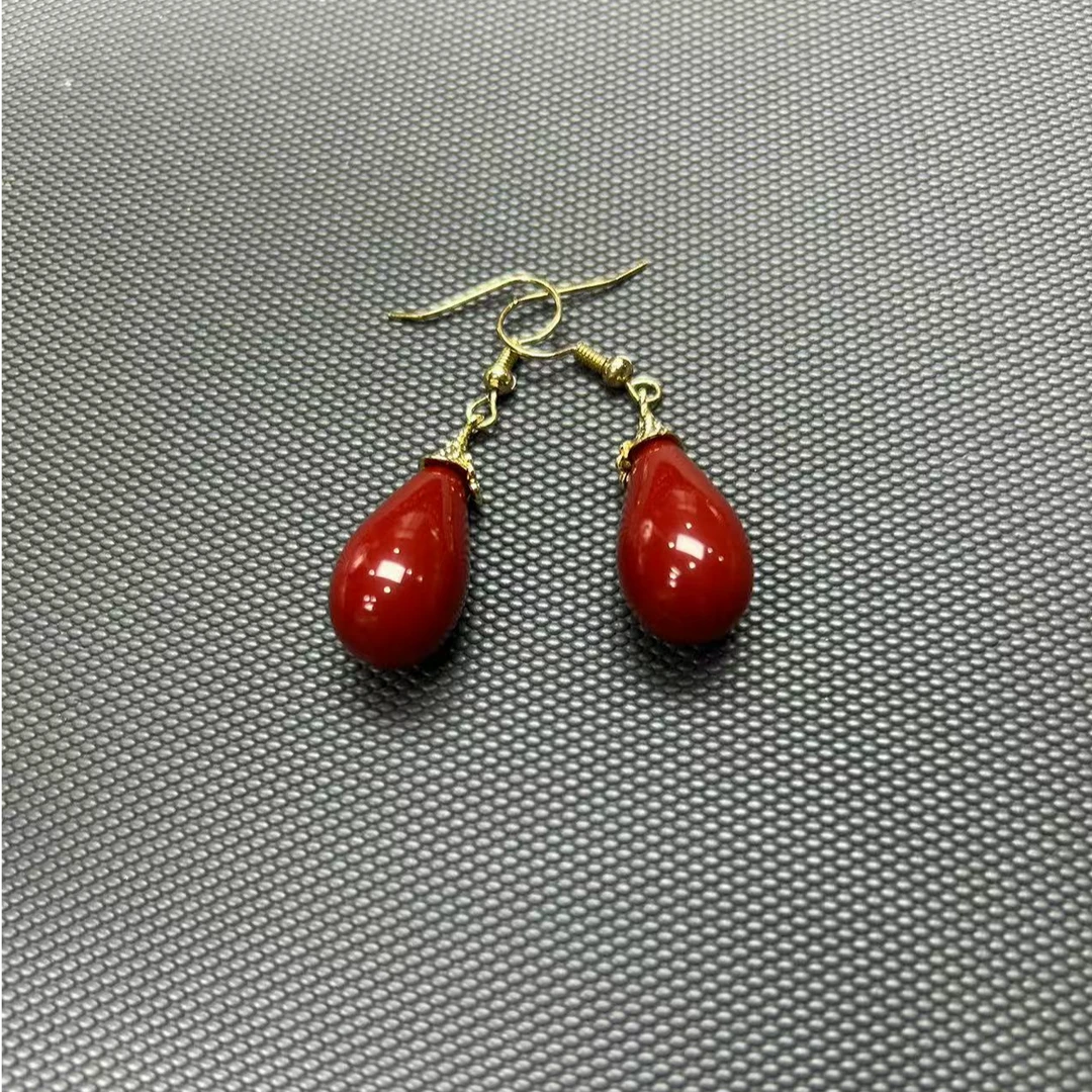 非金属珐琅耳饰 红色 删删 耳坠