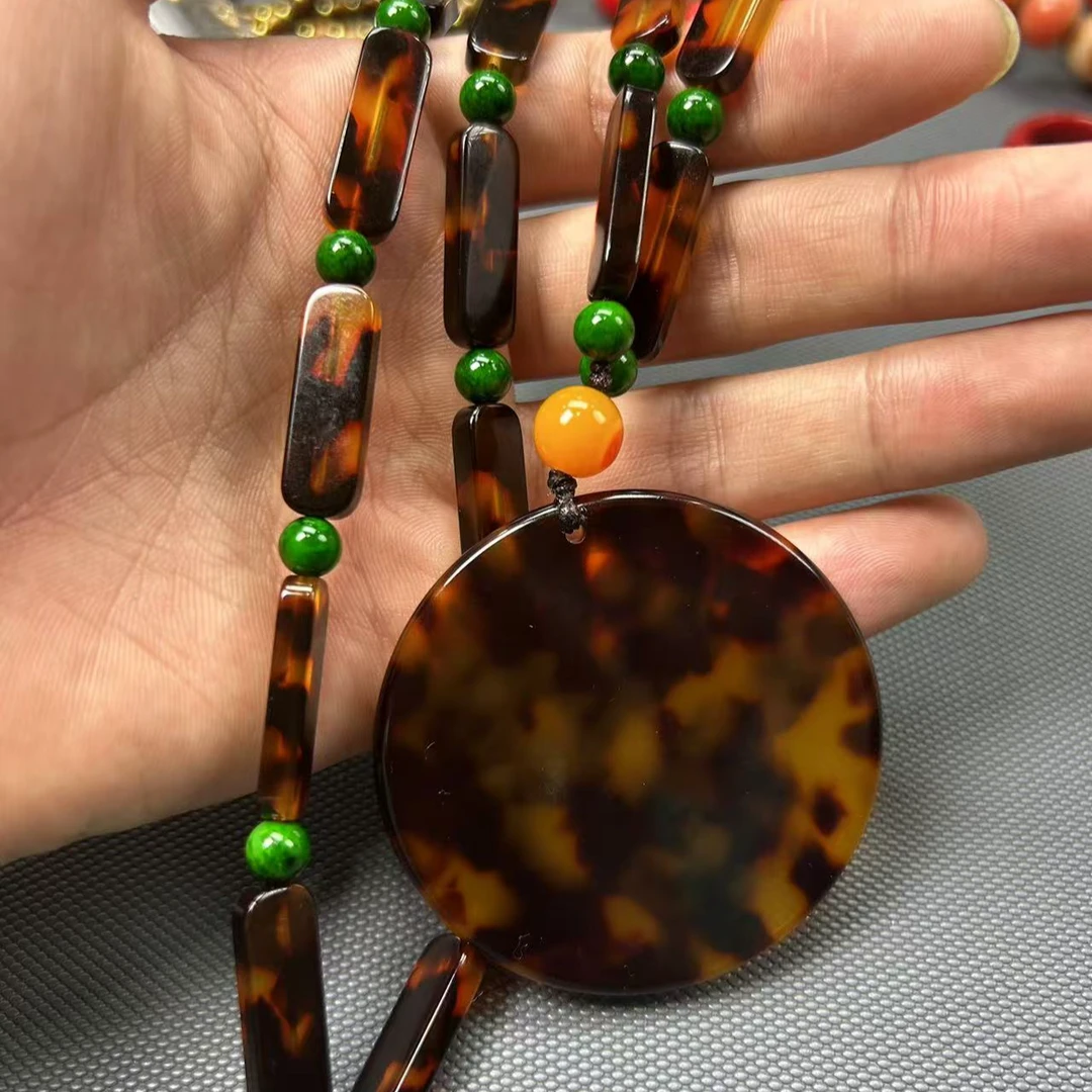 非金属珐琅项链 花花大圆盘项链 A067