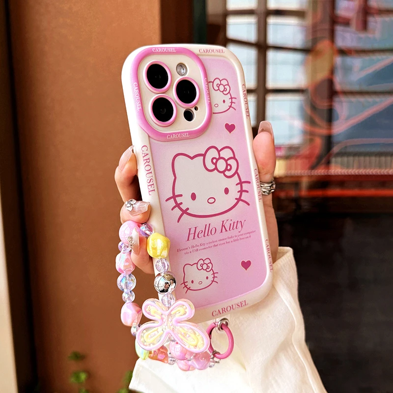 苹果15手机壳14Plus潮牌12/13Pro Max卡通可爱8Plus防摔手链X新款