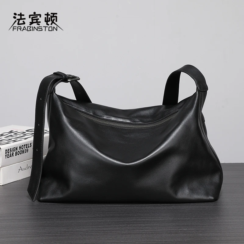 法宾顿头层牛皮轻奢男包真皮单肩包大容量斜挎包休闲百搭潮流背包