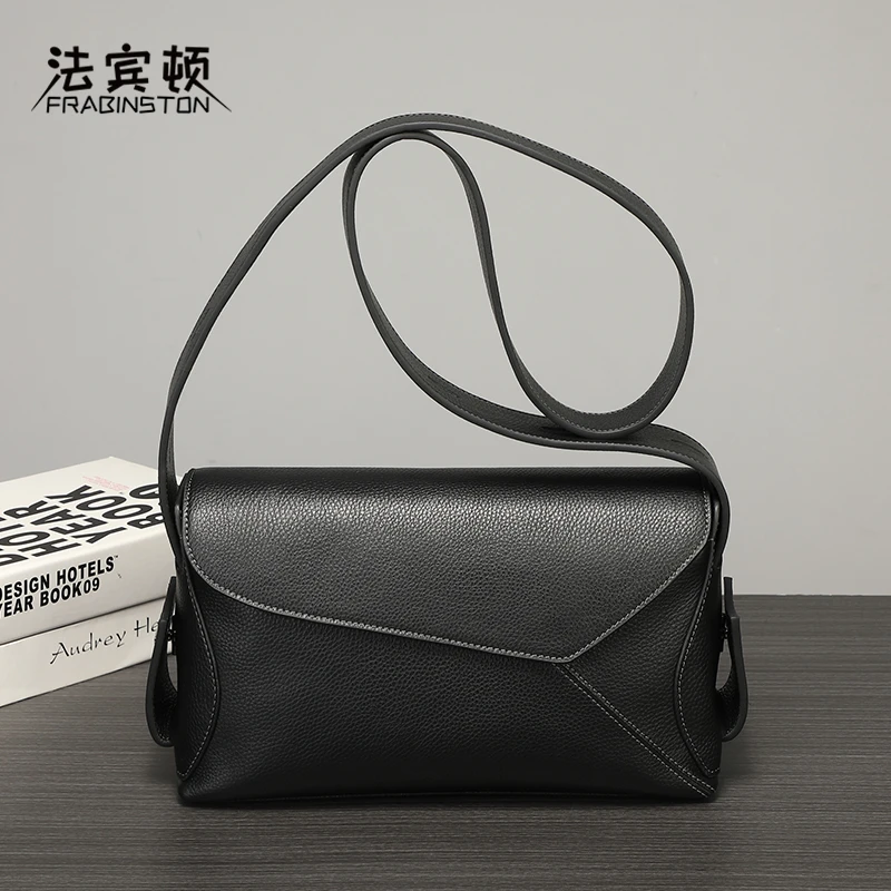 法宾顿新款真皮斜挎单肩包时尚休闲简约百搭潮流包通勤包男士包包