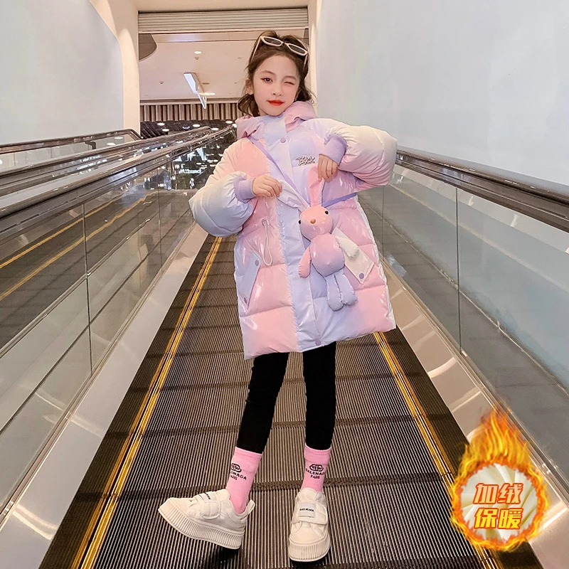 女童棉衣2023秋冬季新款洋气儿童棉袄加厚保暖大童女孩免洗棉服