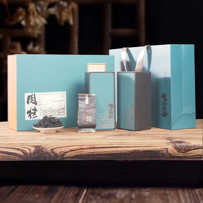 云仓越来越好蓝色礼盒武夷岩茶肉桂乌龙茶叶