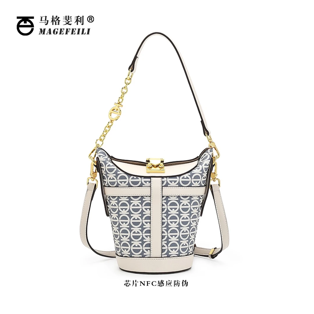 MAGEFEILI/马格斐利女士春夏新款单肩包时尚撞色斜挎包手提包8215