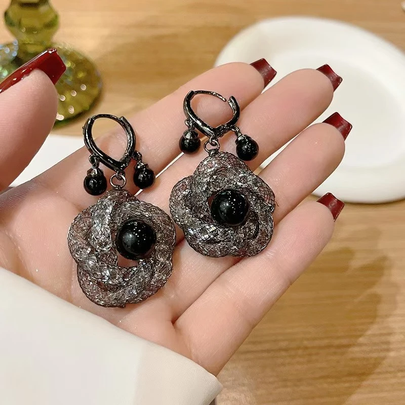 铜合金耳饰 时尚精致气质高级感轻奢网管手工耳饰耳钉百搭HJ024