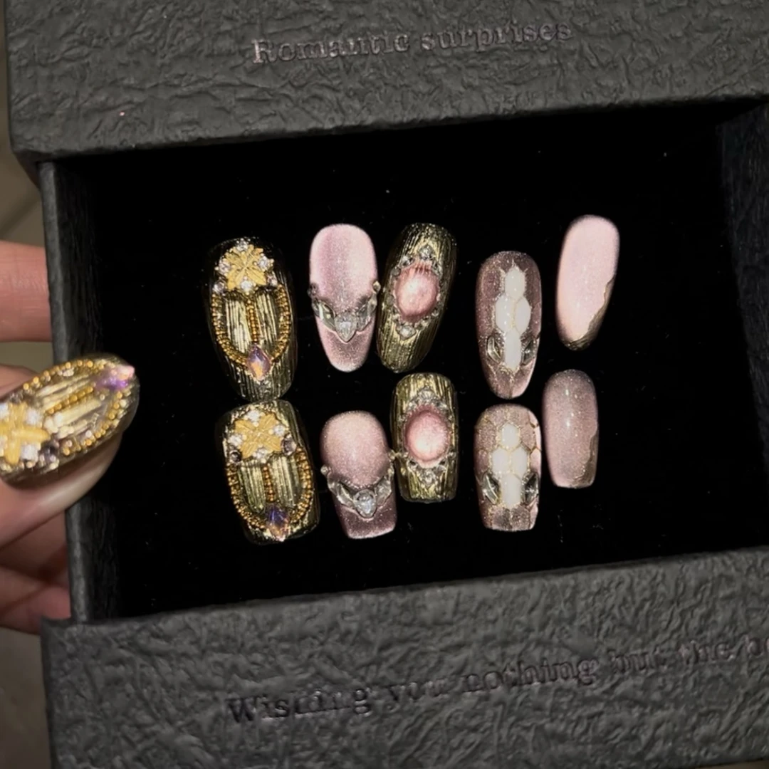 XN『宝格丽-美杜莎』高端纯手工穿戴美甲10片2133