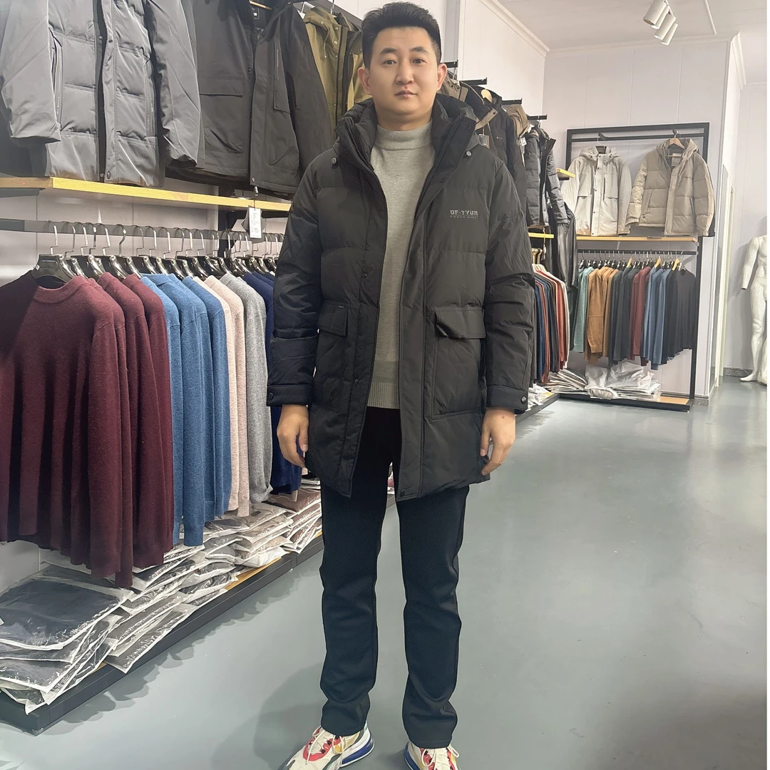 男士中长款保暖休闲羽绒服