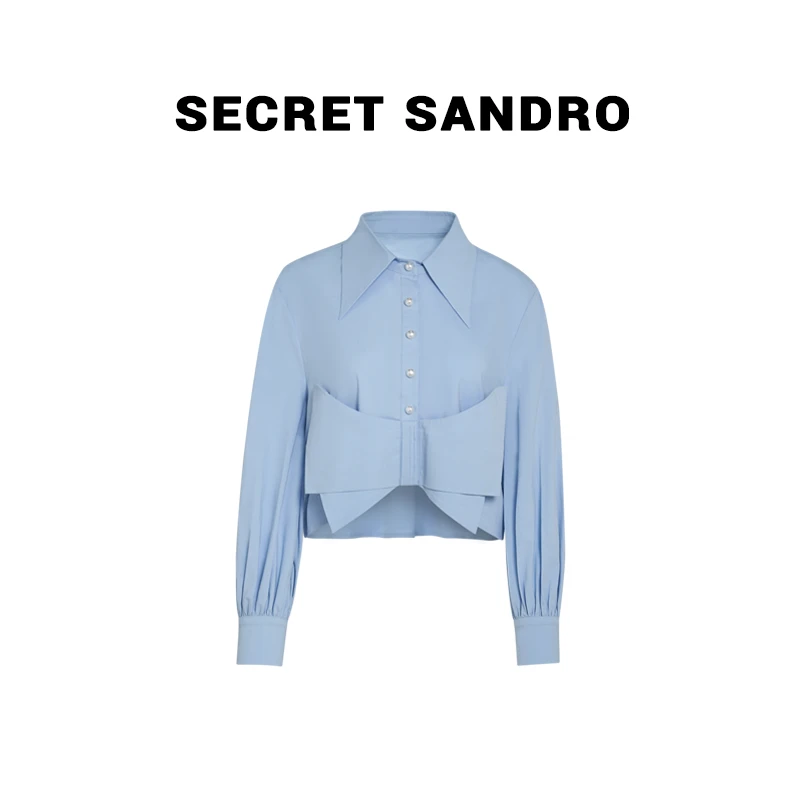 【蓝精灵】【多娜&Secret Sandro粉丝专享】衬衫  C64296007N