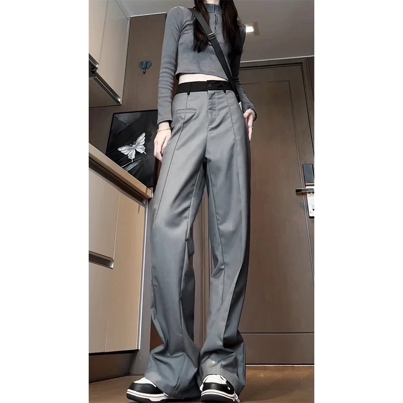 那不勒斯西裤男款秋季美式cleanfit直筒西装裤子垂感百搭休闲长裤