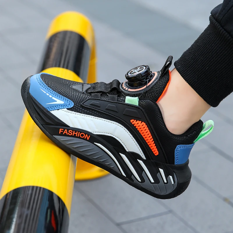 品牌男童运动鞋2024新款秋季儿童篮球鞋皮面透气中大童跑步鞋子