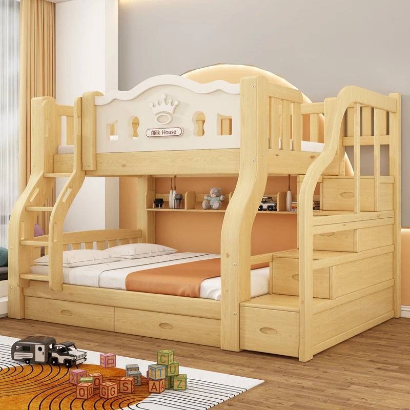 实木简约子母床双层床两层床上下床铺上下床高低儿童床成人学生床