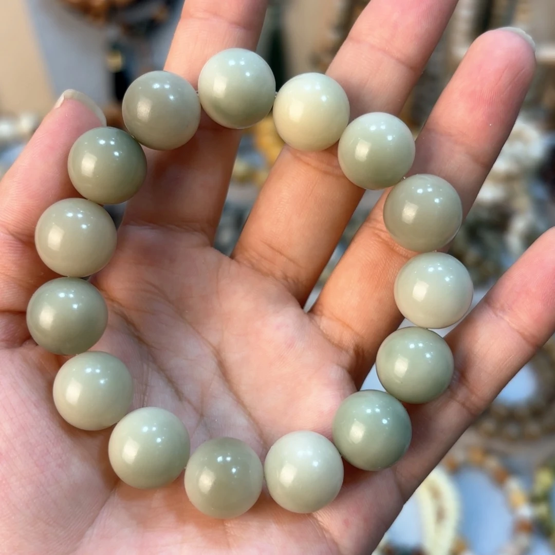 白玉菩提吊坠卡14圆珠单圈