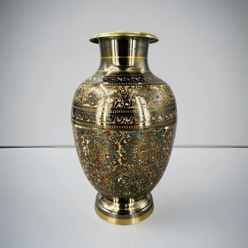 纯手工黄铜彩绘摆件客厅摆件jar高档花瓶28㎝家居欧式珐琅彩