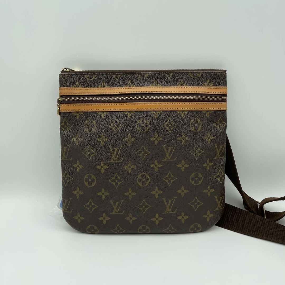 95新 LouisVuitton/路易威登 棕老花小号斜挎包/经典单肩肩包/929