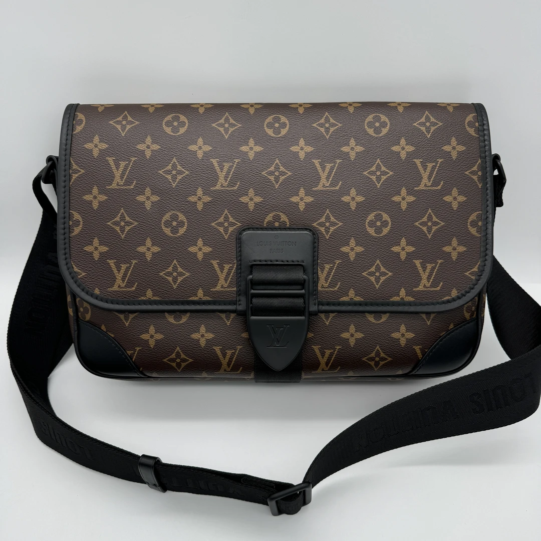 95新 LouisVuitton/路易威登 98新棕老花Archy邮差包男士/1471