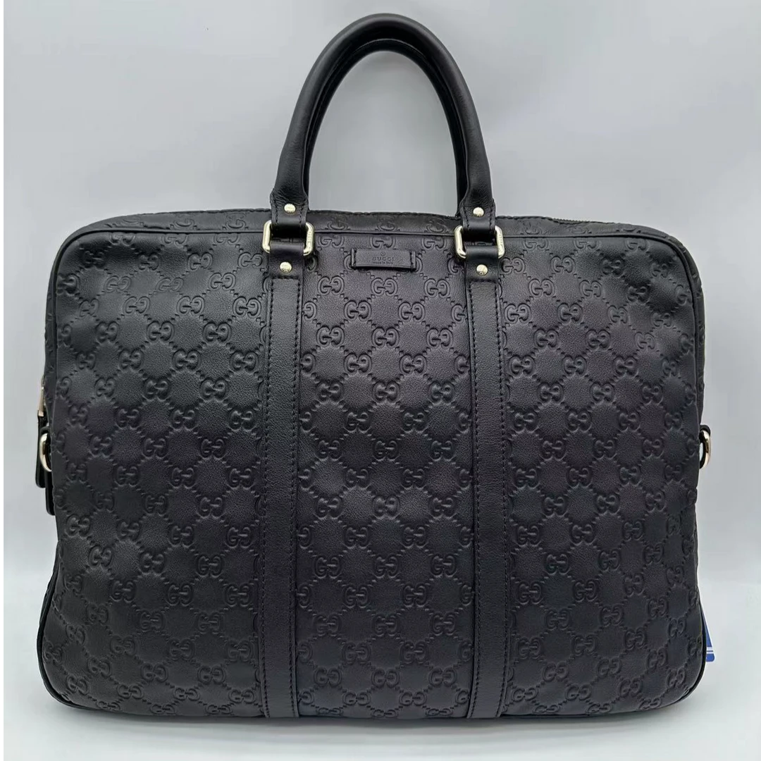 95新 GUCCI/古驰 97新压纹全皮手提公文包/男士经典商务压花/1580